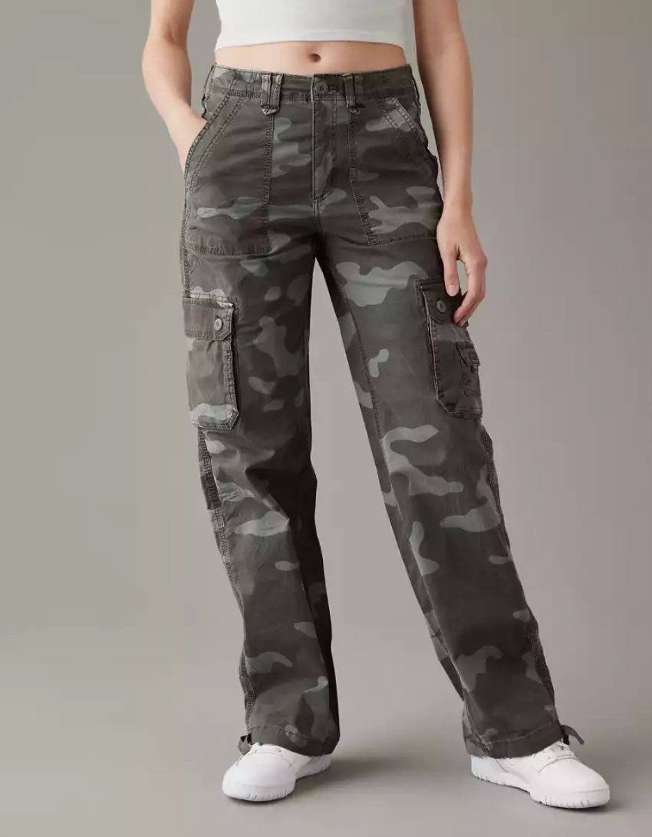 Jean American Eagle AE Snappy Stretch Baggy Jogger Camouflage Vert Femme | CYW-26238427